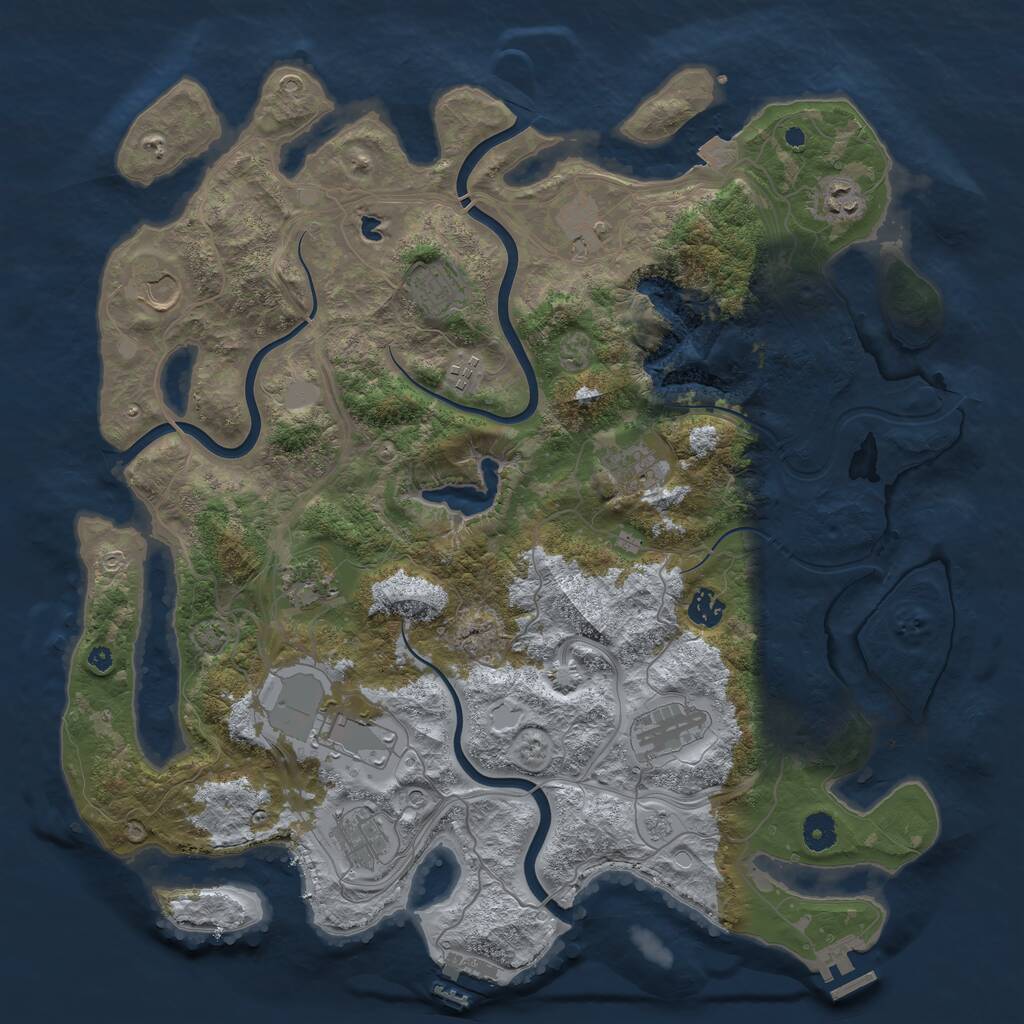 Rust Map: Procedural Map, Size: 4250, Seed: 469769306, 17 Monuments