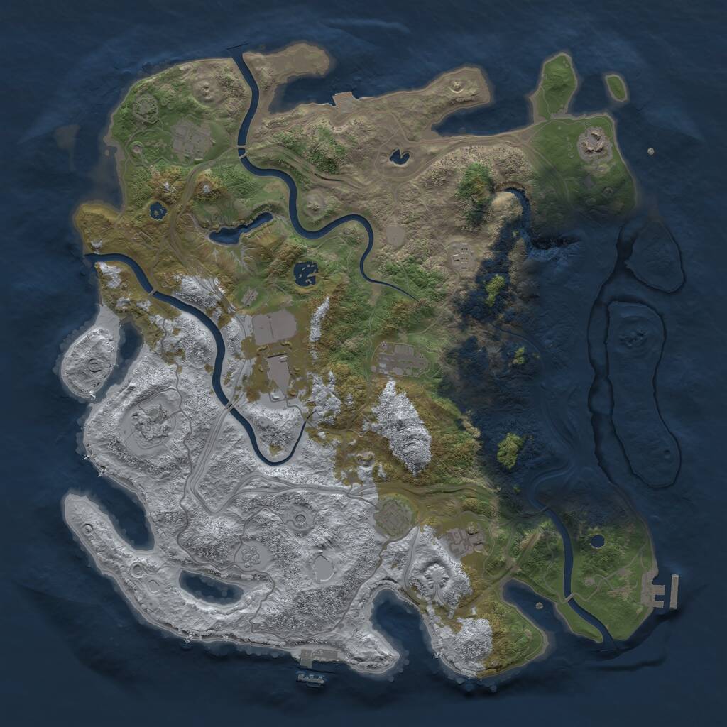 Rust Map: Procedural Map, Size: 4300, Seed: 101, 15 Monuments