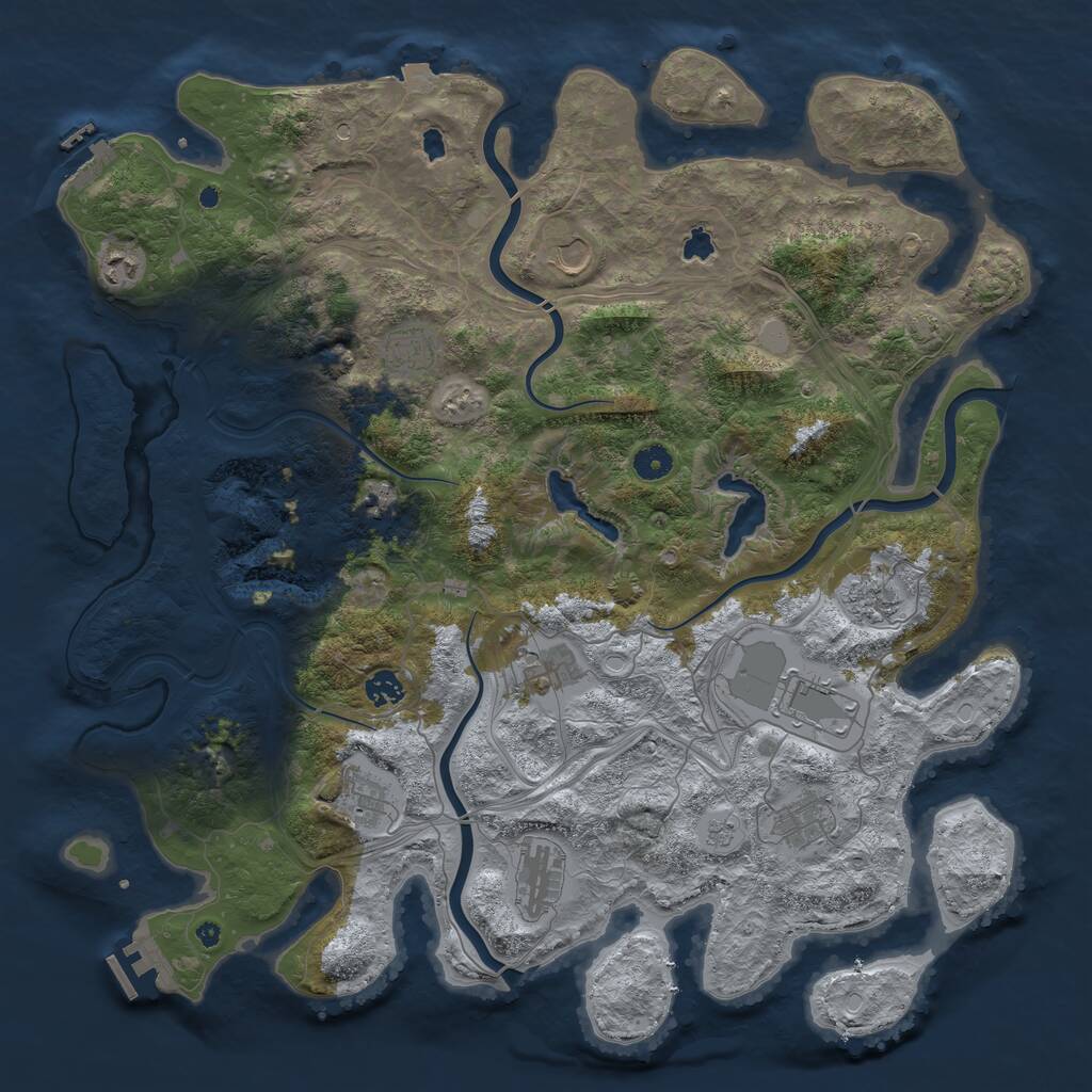 Rust Map: Procedural Map, Size: 4500, Seed: 20395, 17 Monuments