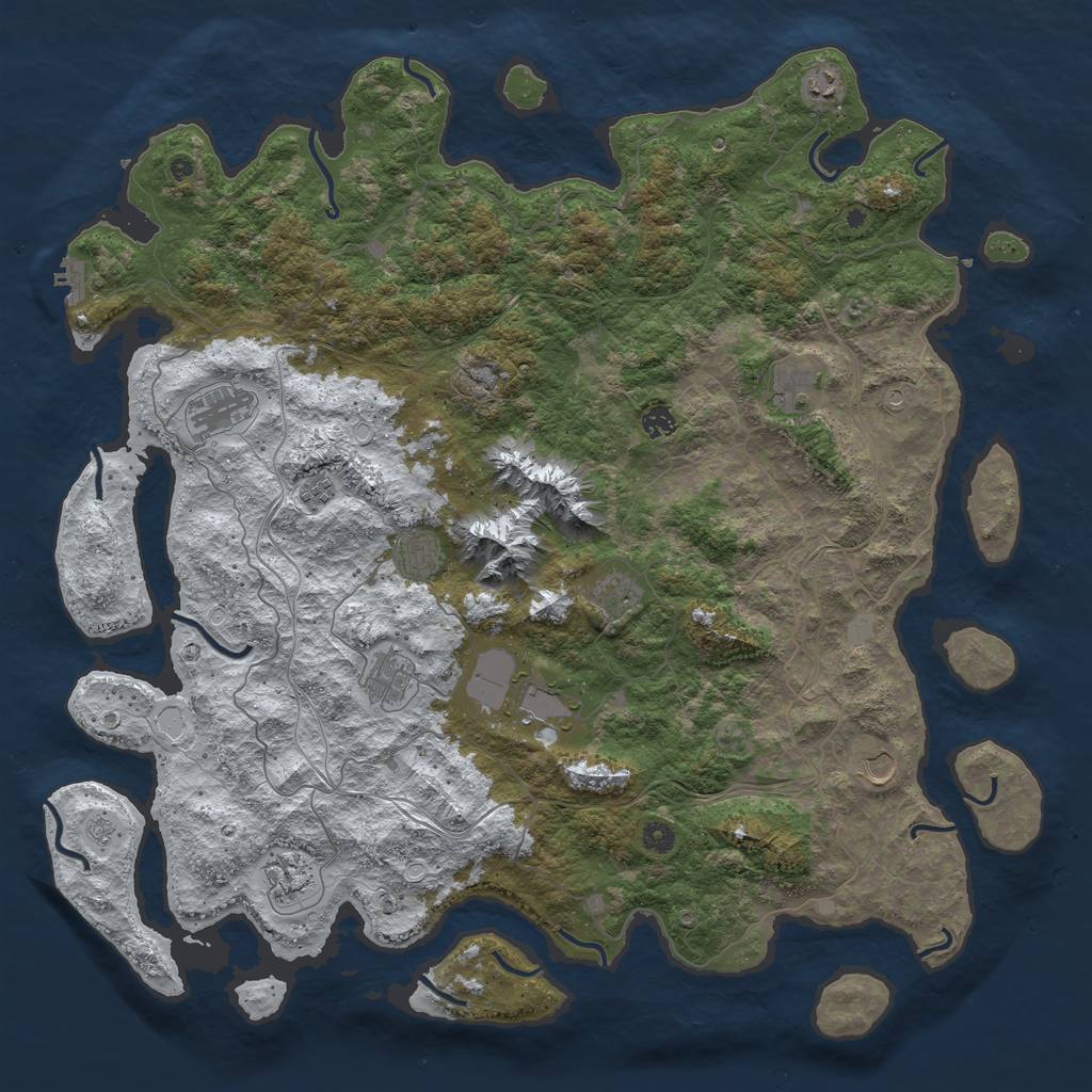 Rust Map: Procedural Map, Size: 5000, Seed: 6730, 19 Monuments