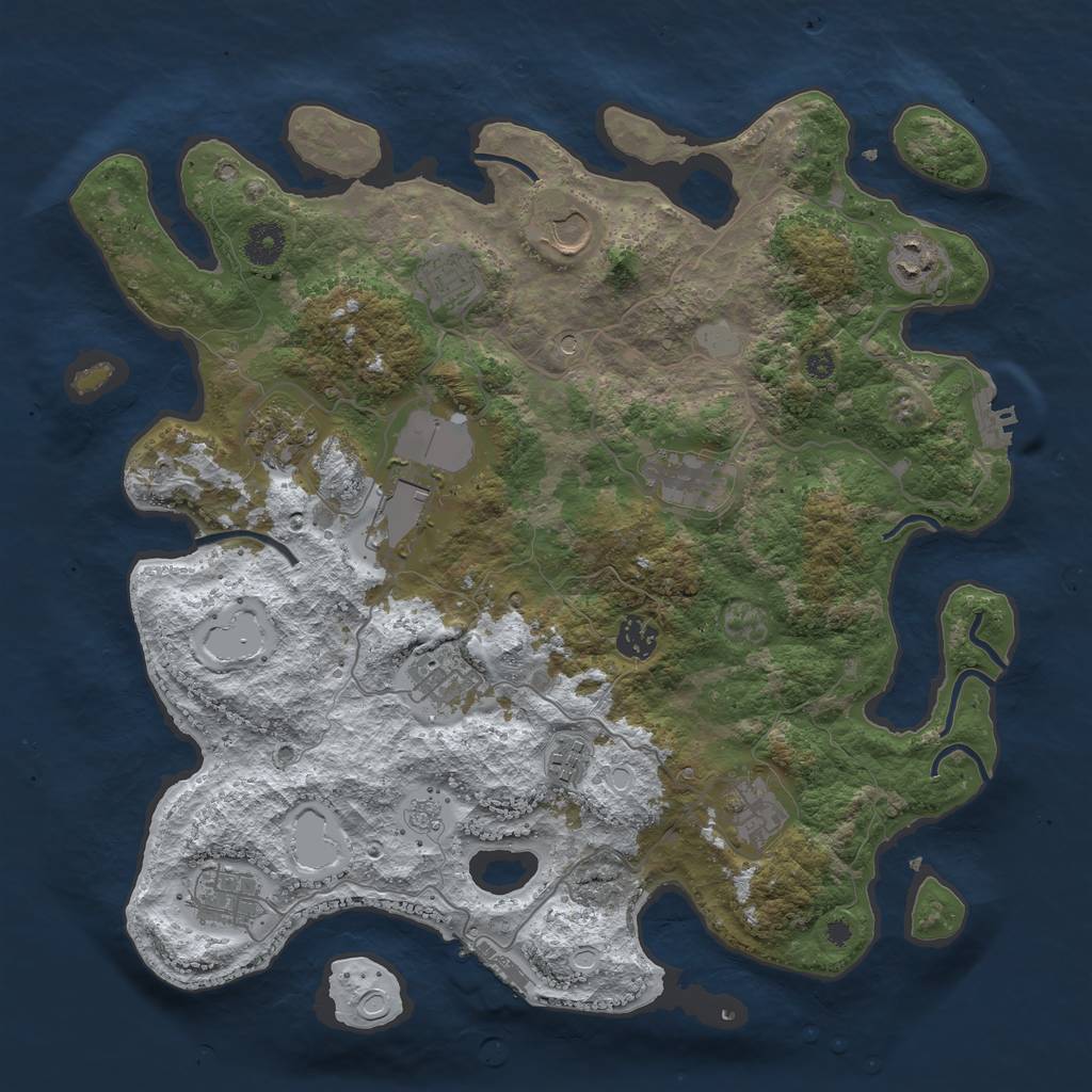 Rust Map: Procedural Map, Size: 3850, Seed: 508589564, 20 Monuments