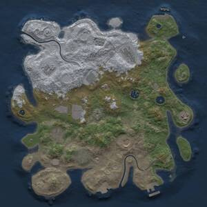 Thumbnail Rust Map: Procedural Map, Size: 3700, Seed: 454822, 16 Monuments