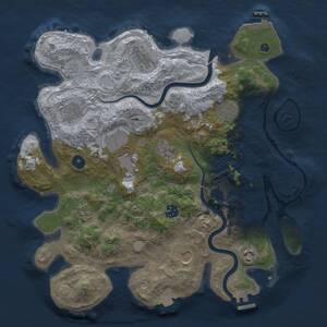 Thumbnail Rust Map: Procedural Map, Size: 3700, Seed: 454822, 17 Monuments