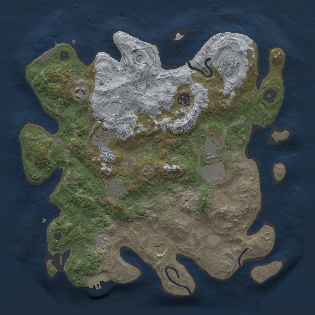 Rust Map: Procedural Map, Size: 3500, Seed: 8042022, 15 Monuments