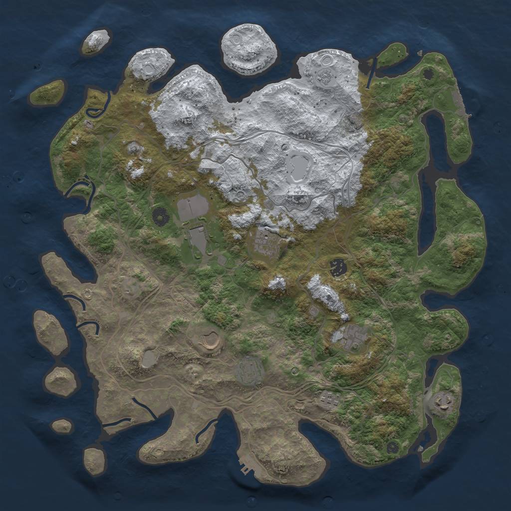 Rust Map: Procedural Map, Size: 4250, Seed: 4551, 17 Monuments