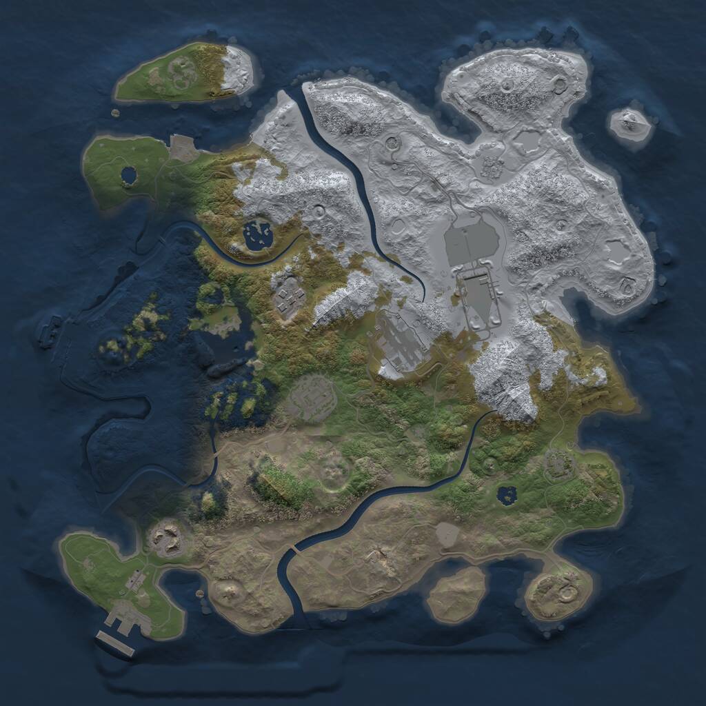 Rust Map: Procedural Map, Size: 3500, Seed: 1970, 13 Monuments