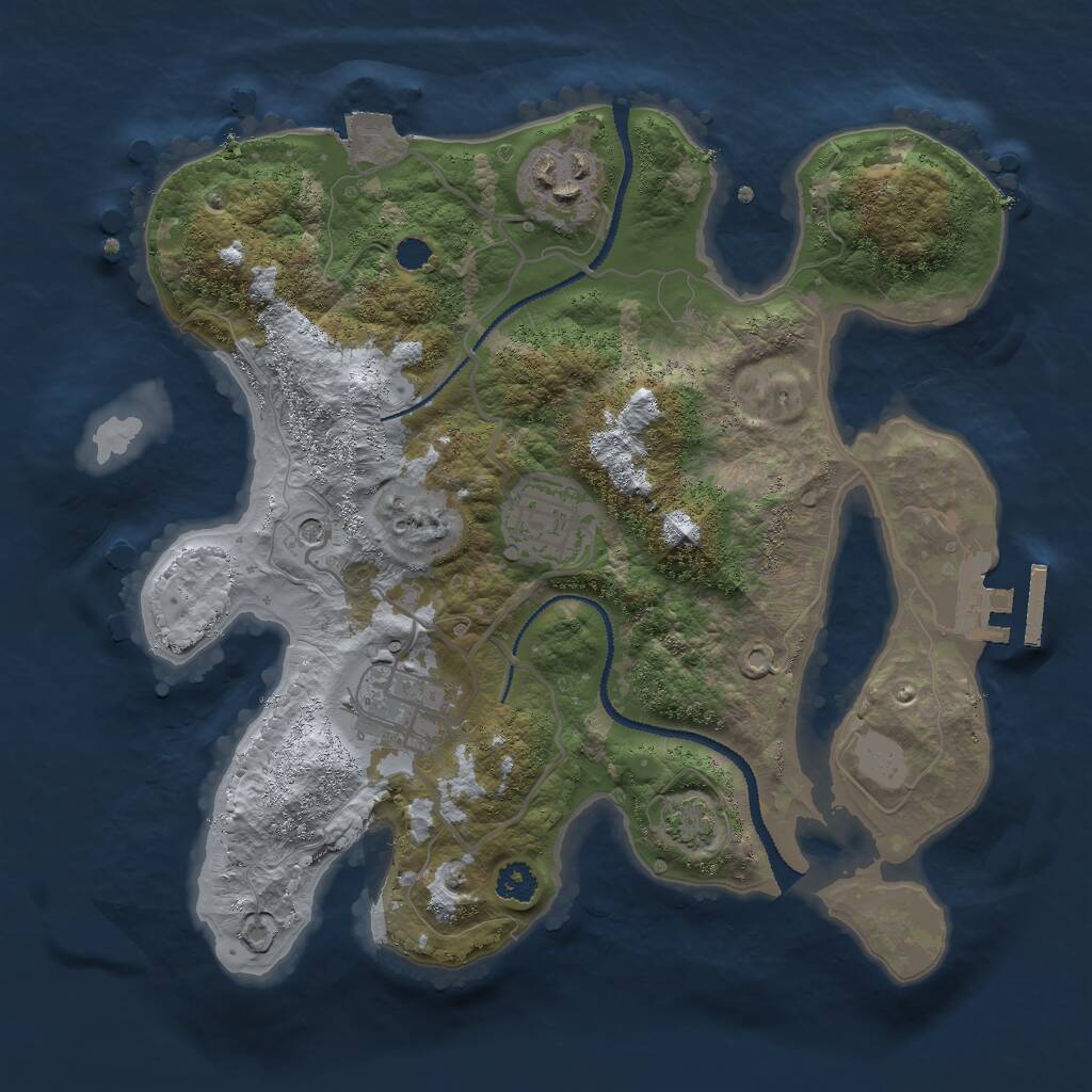 Rust Map: Procedural Map, Size: 2700, Seed: 51261, 7 Monuments