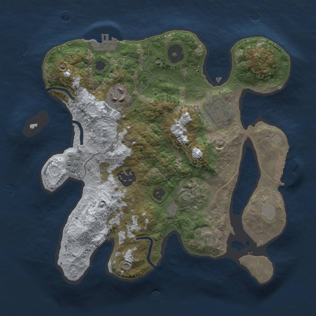 Rust Map: Procedural Map, Size: 2700, Seed: 51261, 12 Monuments