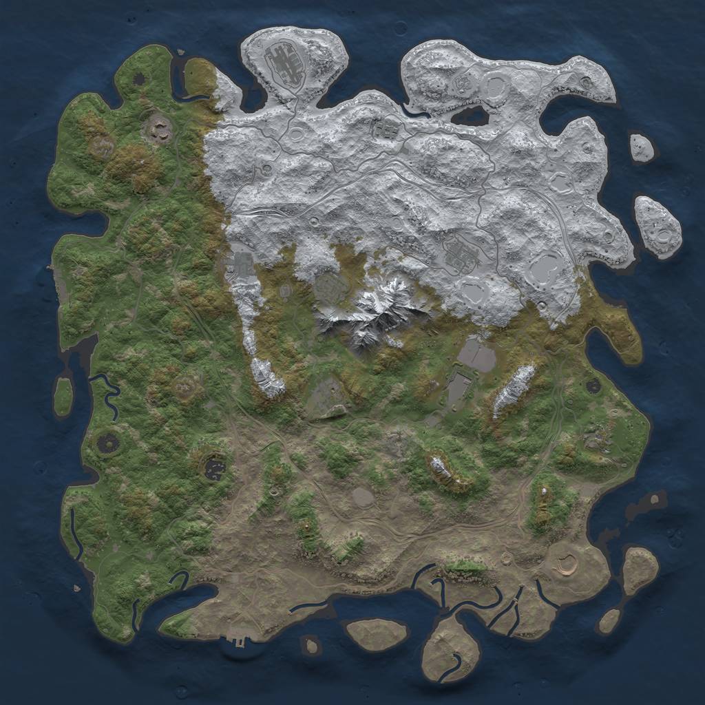 Rust Map: Procedural Map, Size: 5000, Seed: 313756748, 20 Monuments