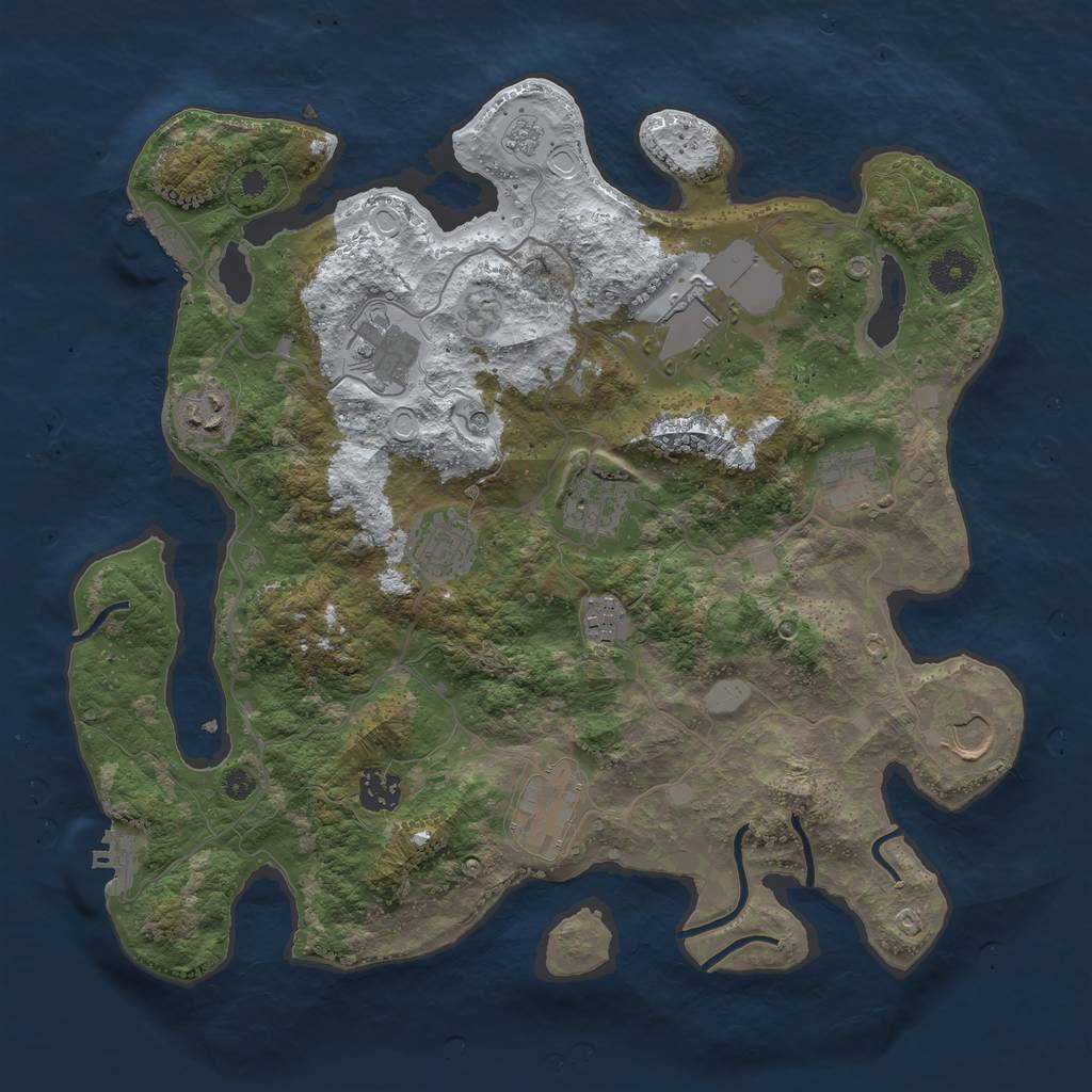 Rust Map: Procedural Map, Size: 3700, Seed: 9816594, 19 Monuments
