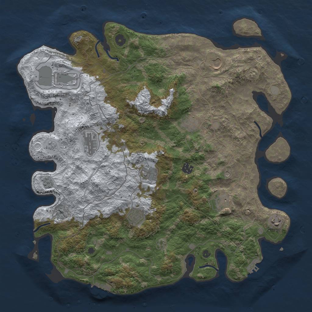Rust Map: Procedural Map, Size: 4250, Seed: 170944913, 19 Monuments
