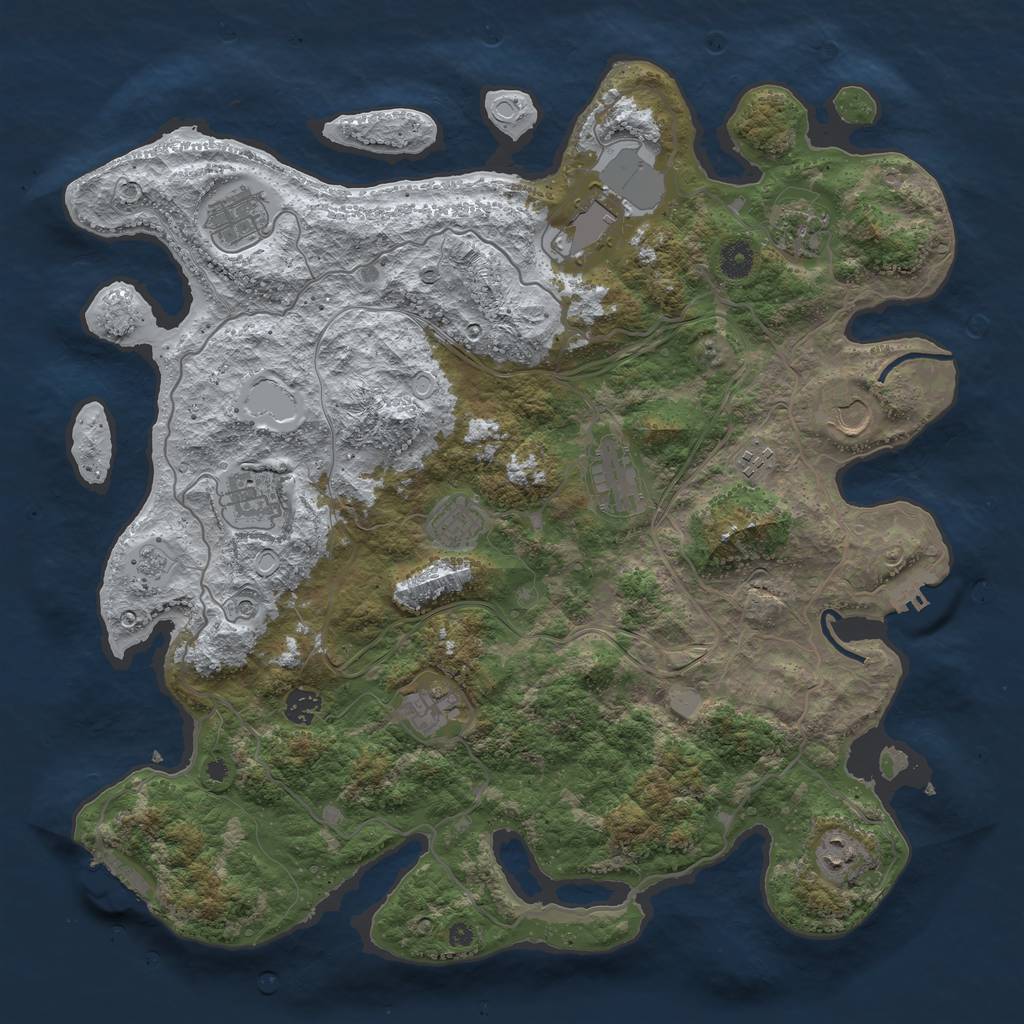 Rust Map: Procedural Map, Size: 4250, Seed: 1110604, 20 Monuments
