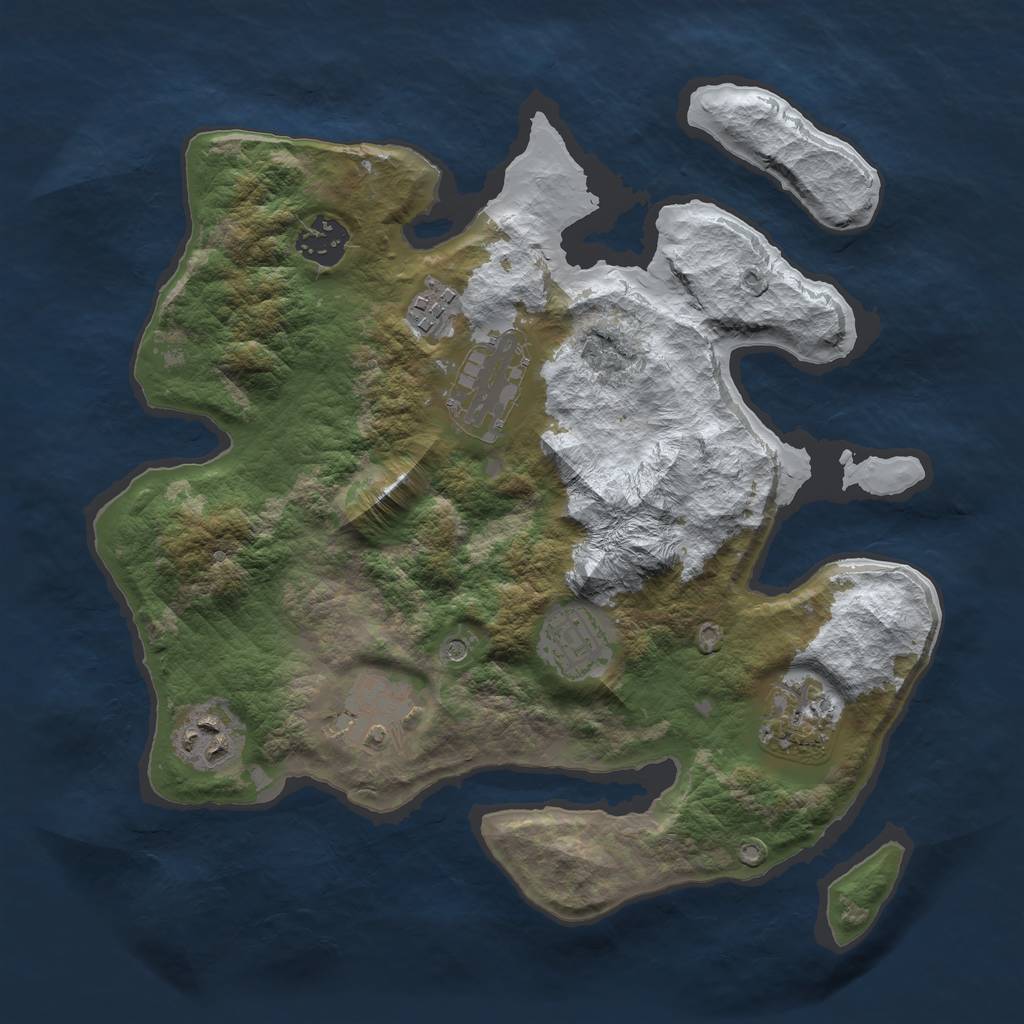 Rust Map: Barren, Size: 3100, Seed: 35, 10 Monuments
