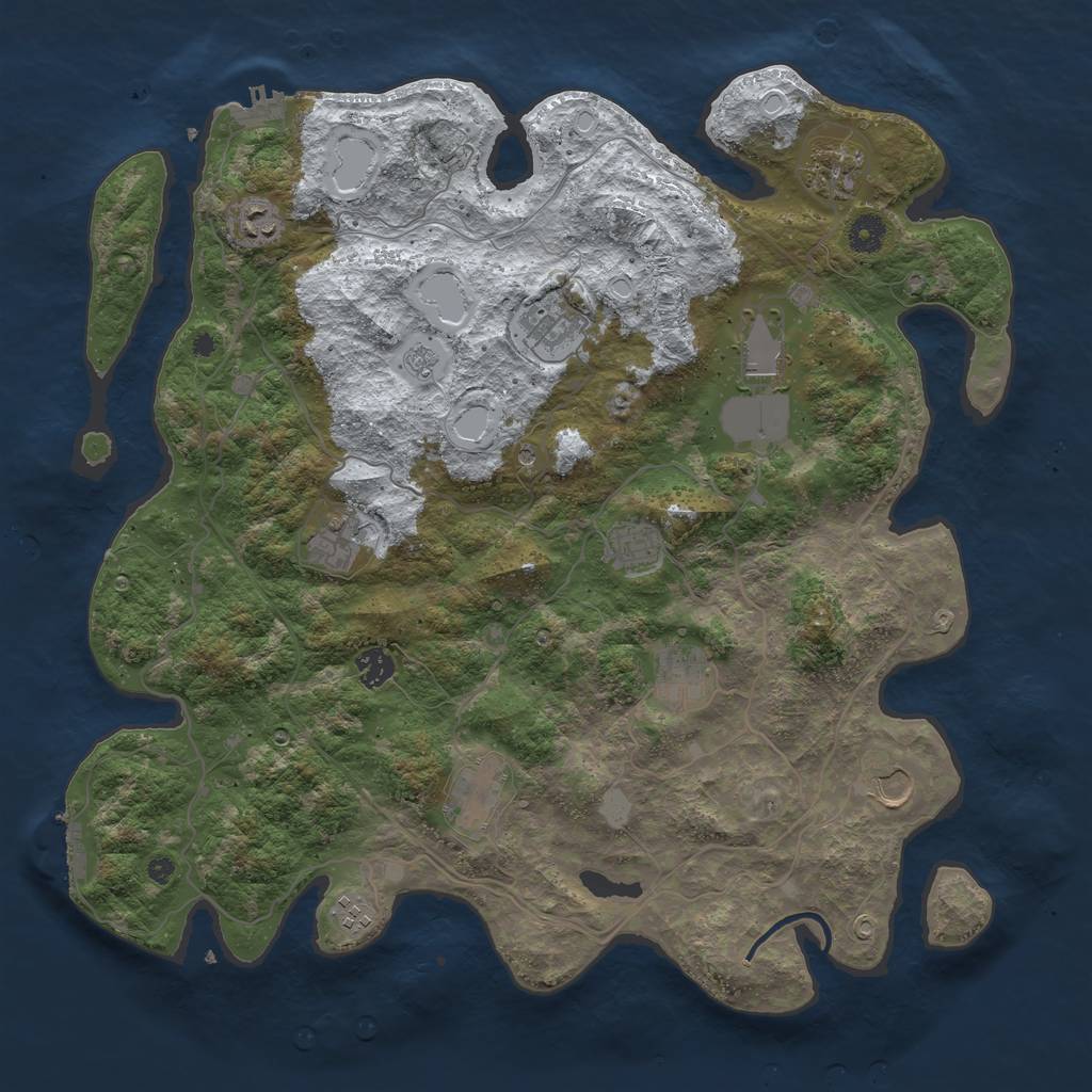 Rust Map: Procedural Map, Size: 4250, Seed: 635689574, 20 Monuments