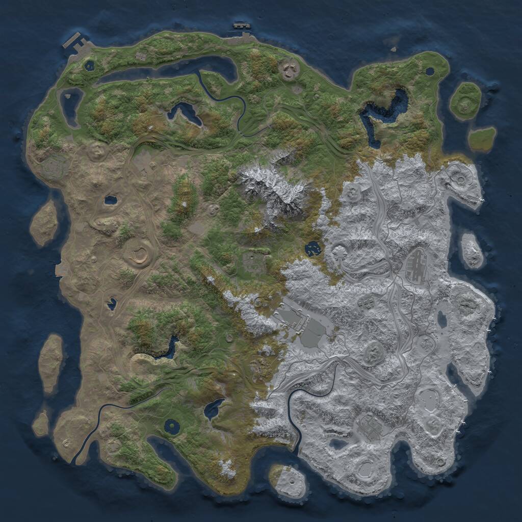 Rust Map: Procedural Map, Size: 5000, Seed: 352, 17 Monuments