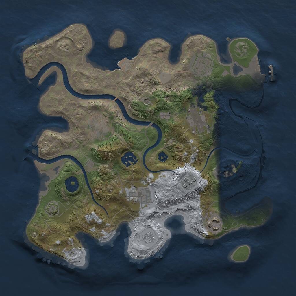 Rust Map: Procedural Map, Size: 3000, Seed: 1880731760, 12 Monuments