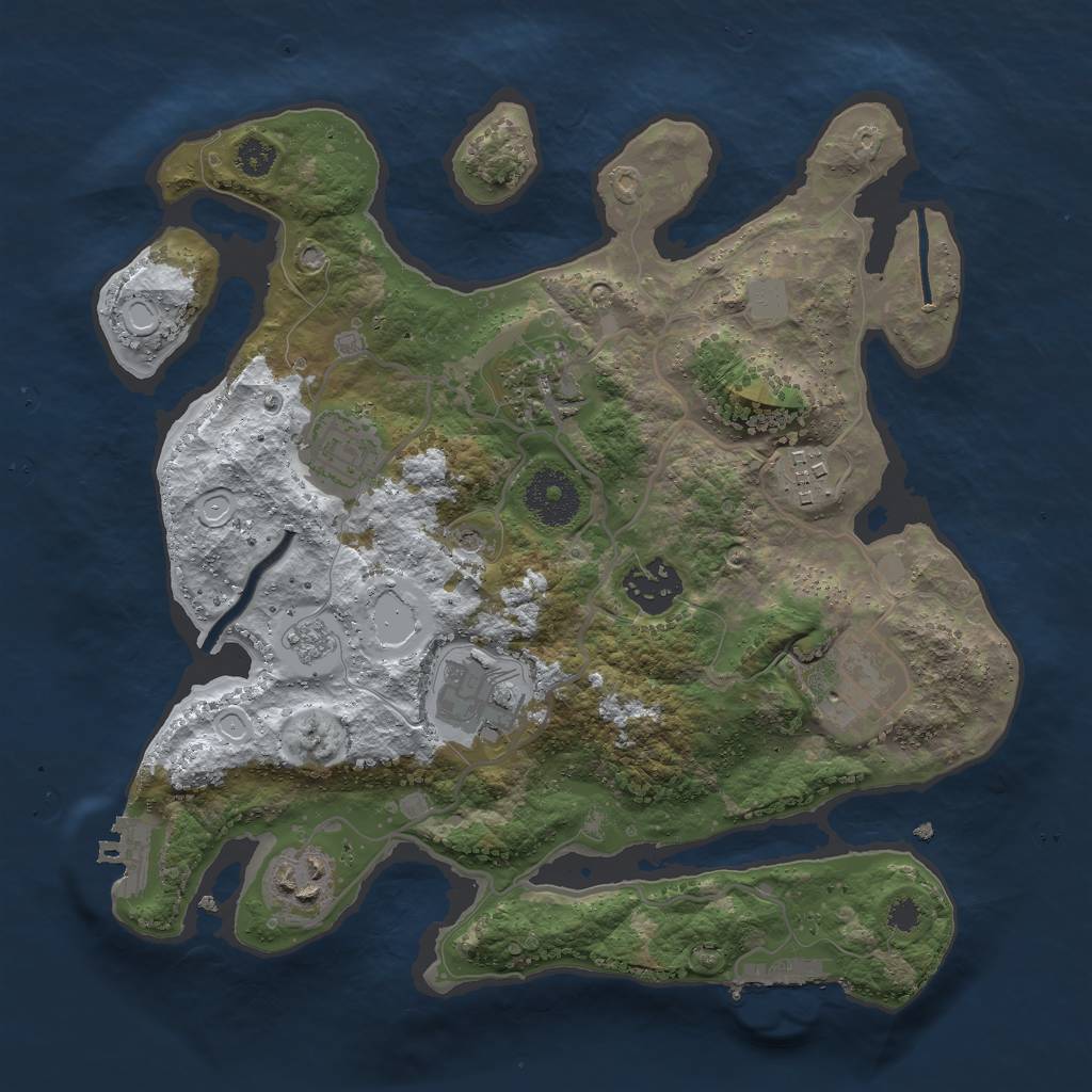 Rust Map: Procedural Map, Size: 3000, Seed: 5682217, 16 Monuments