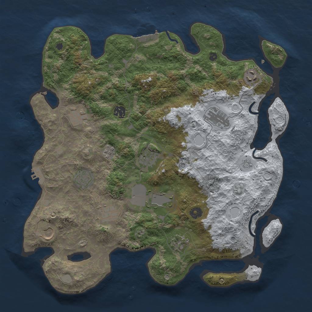 Rust Map: Procedural Map, Size: 3850, Seed: 426448026, 20 Monuments