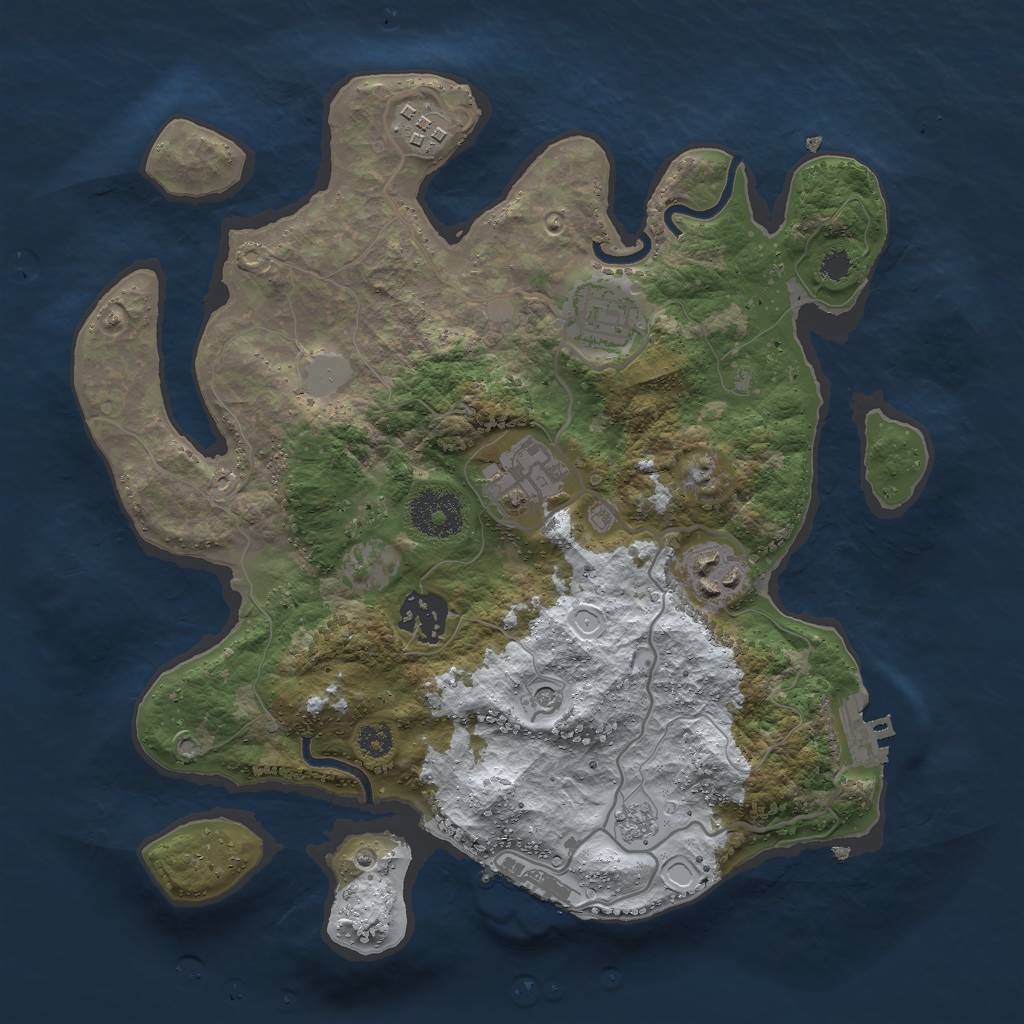 Rust Map: Procedural Map, Size: 3000, Seed: 879395, 14 Monuments