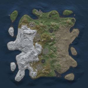 Thumbnail Rust Map: Procedural Map, Size: 3200, Seed: 17777, 15 Monuments