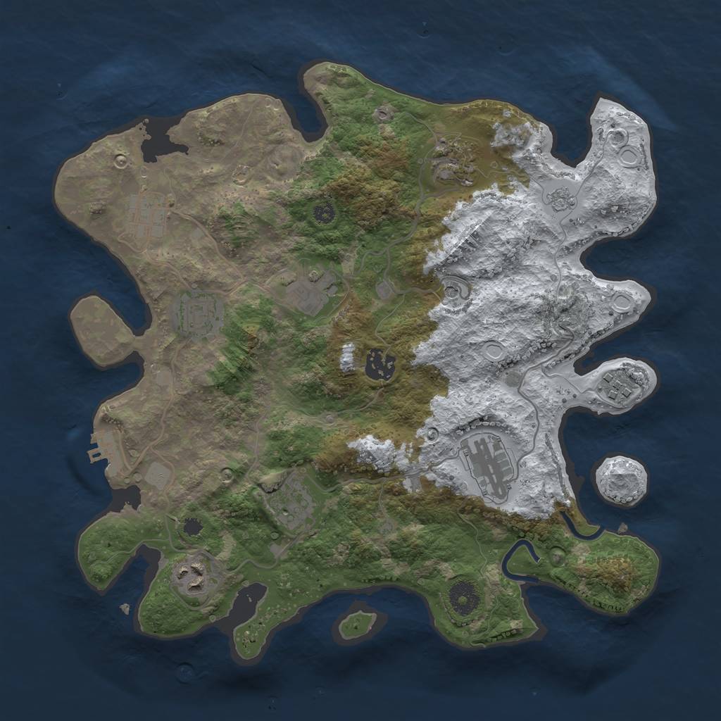 Rust Map: Procedural Map, Size: 3400, Seed: 83456, 17 Monuments