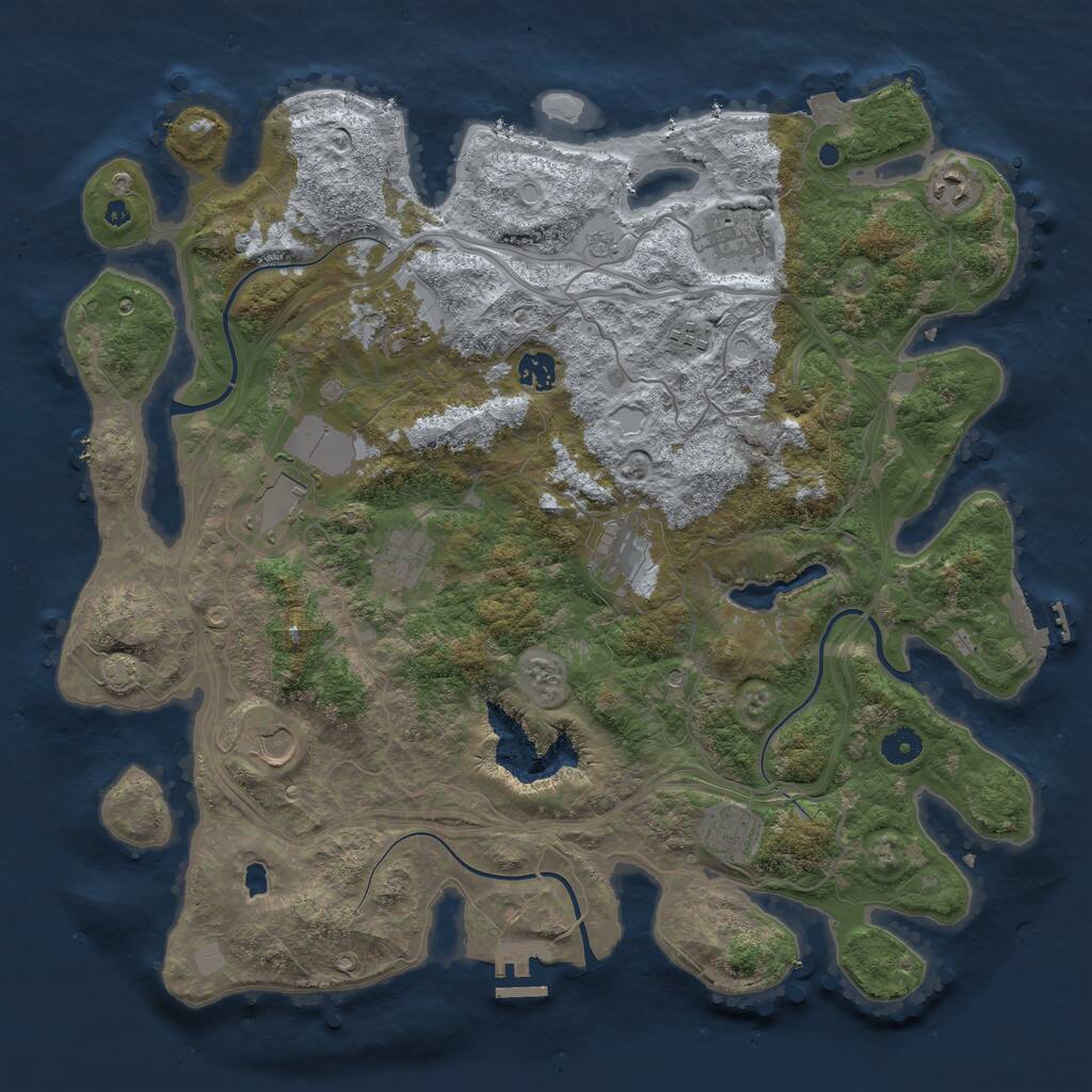 Rust Map: Procedural Map, Size: 4250, Seed: 1329579046, 16 Monuments