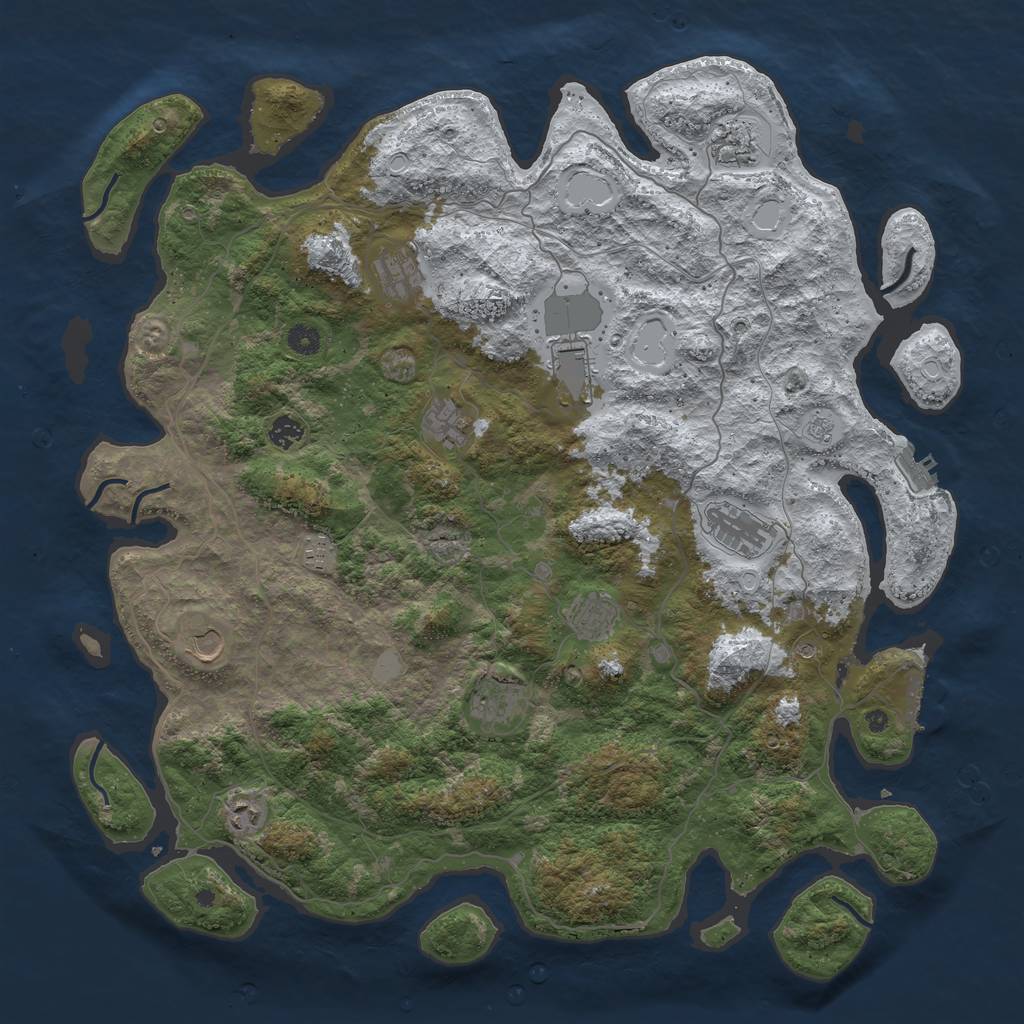Rust Map: Procedural Map, Size: 4750, Seed: 42069, 20 Monuments