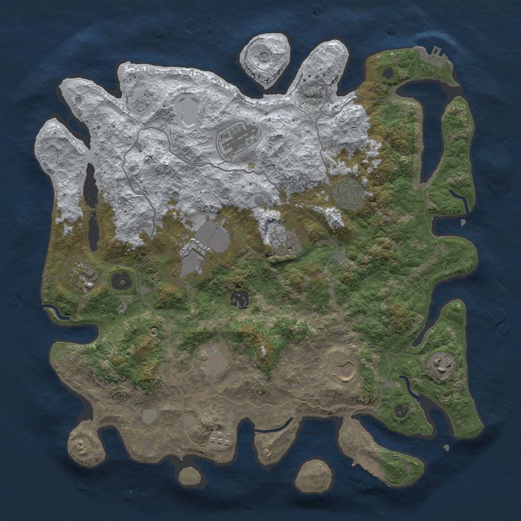 Rust Map: Procedural Map, Size: 4000, Seed: 1717074661, 19 Monuments