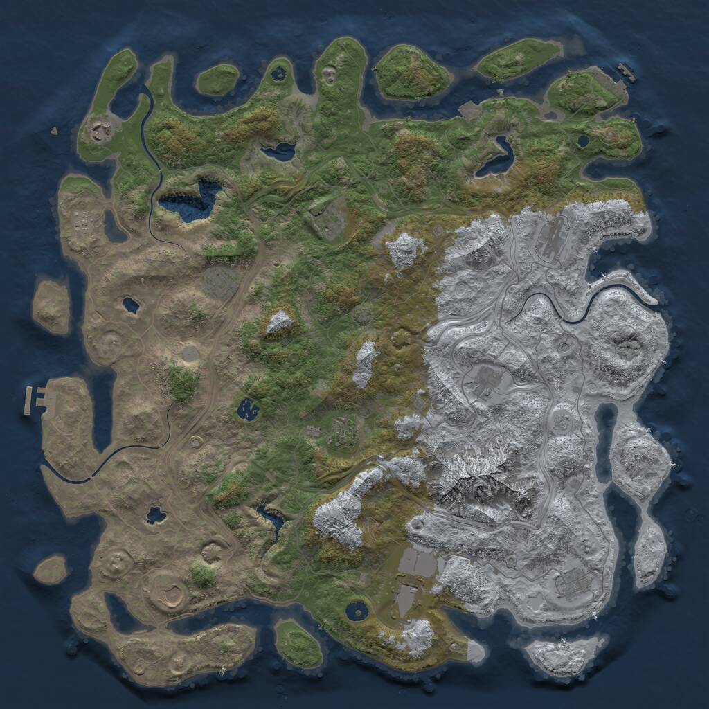 Rust Map: Procedural Map, Size: 5000, Seed: 1981968150, 17 Monuments