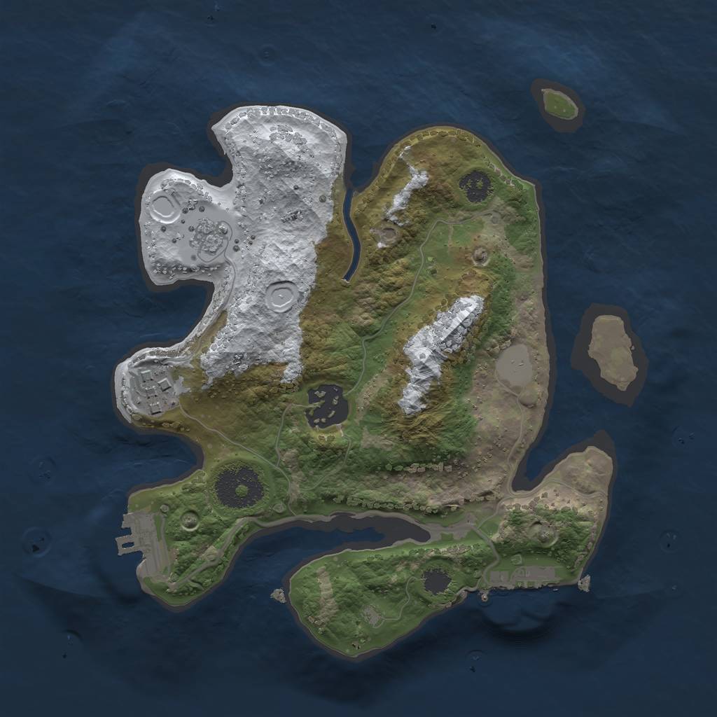 Rust Map: Procedural Map, Size: 2400, Seed: 674236526, 10 Monuments