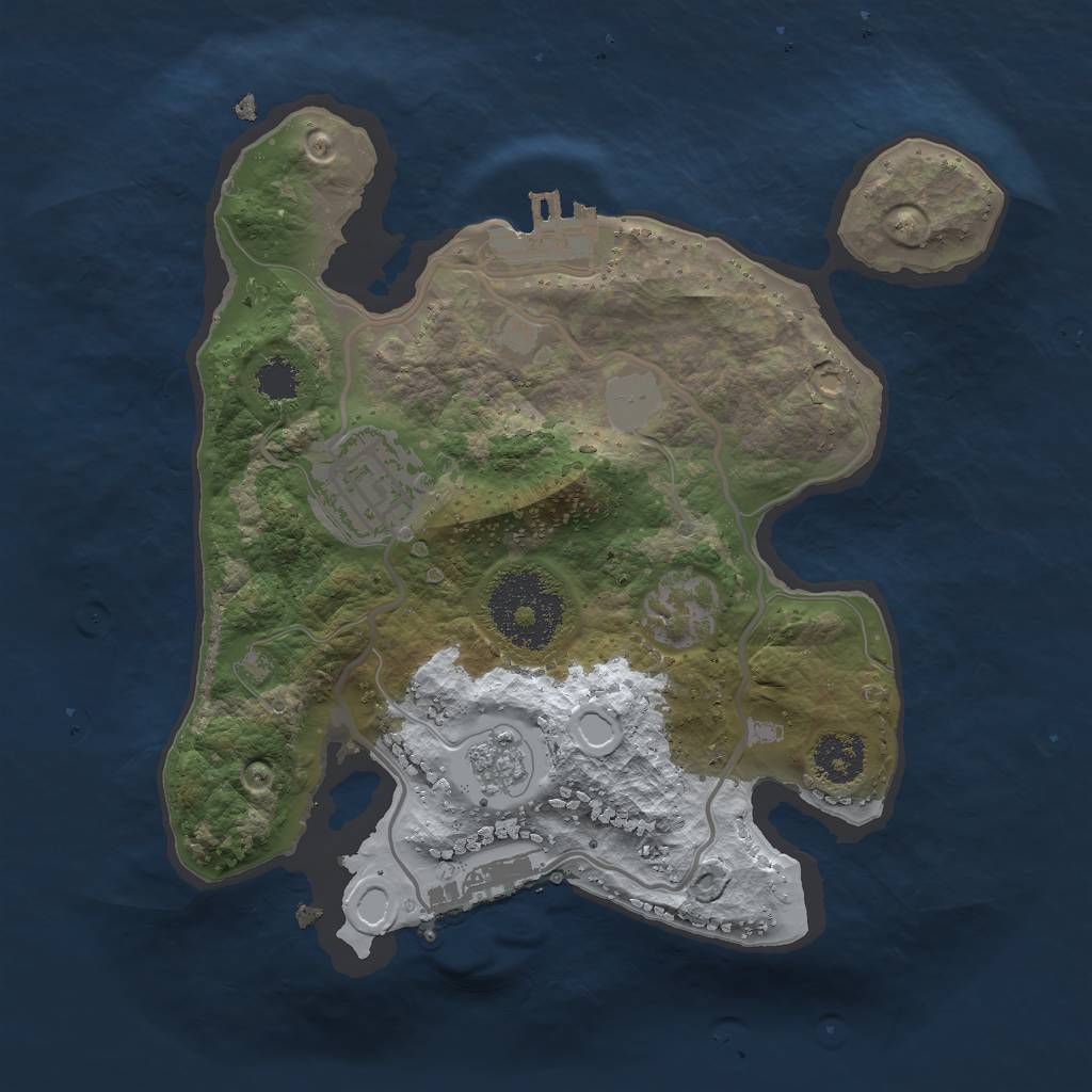 Rust Map: Procedural Map, Size: 2200, Seed: 50, 9 Monuments