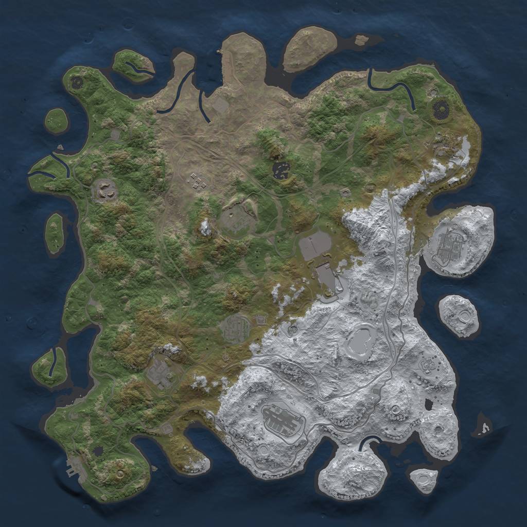 Rust Map: Procedural Map, Size: 4250, Seed: 4180, 19 Monuments