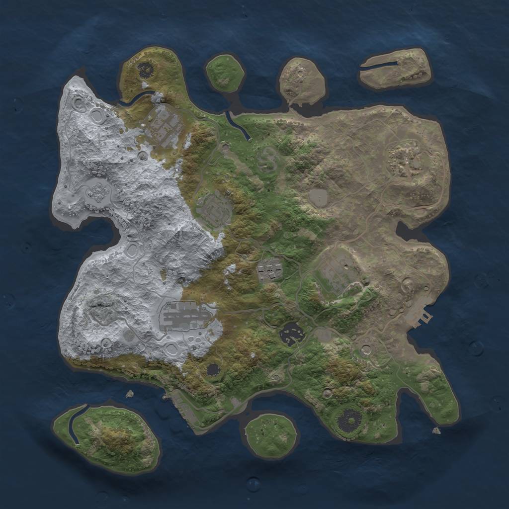Rust Map: Procedural Map, Size: 3250, Seed: 819697, 16 Monuments