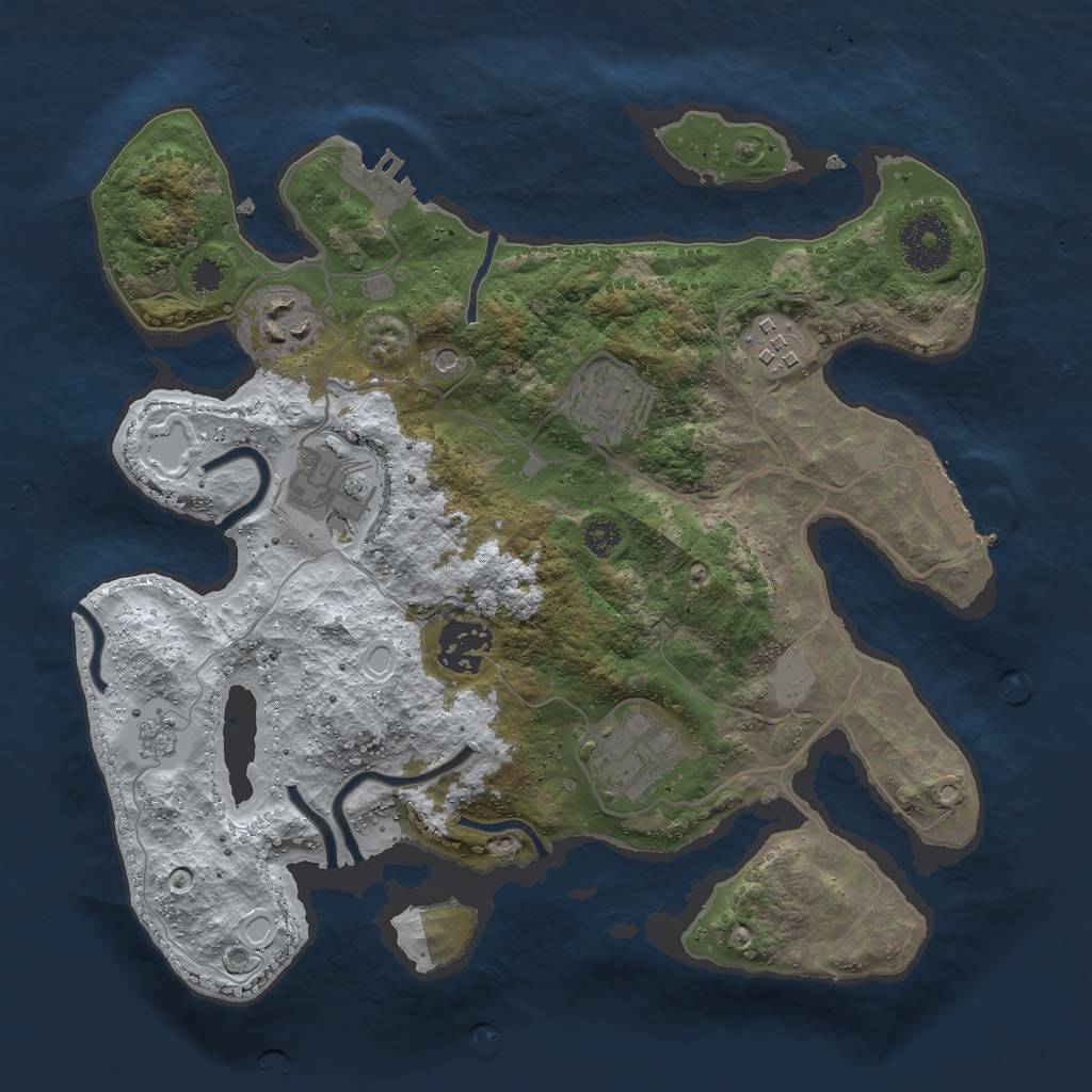 Rust Map: Procedural Map, Size: 3000, Seed: 6730, 15 Monuments