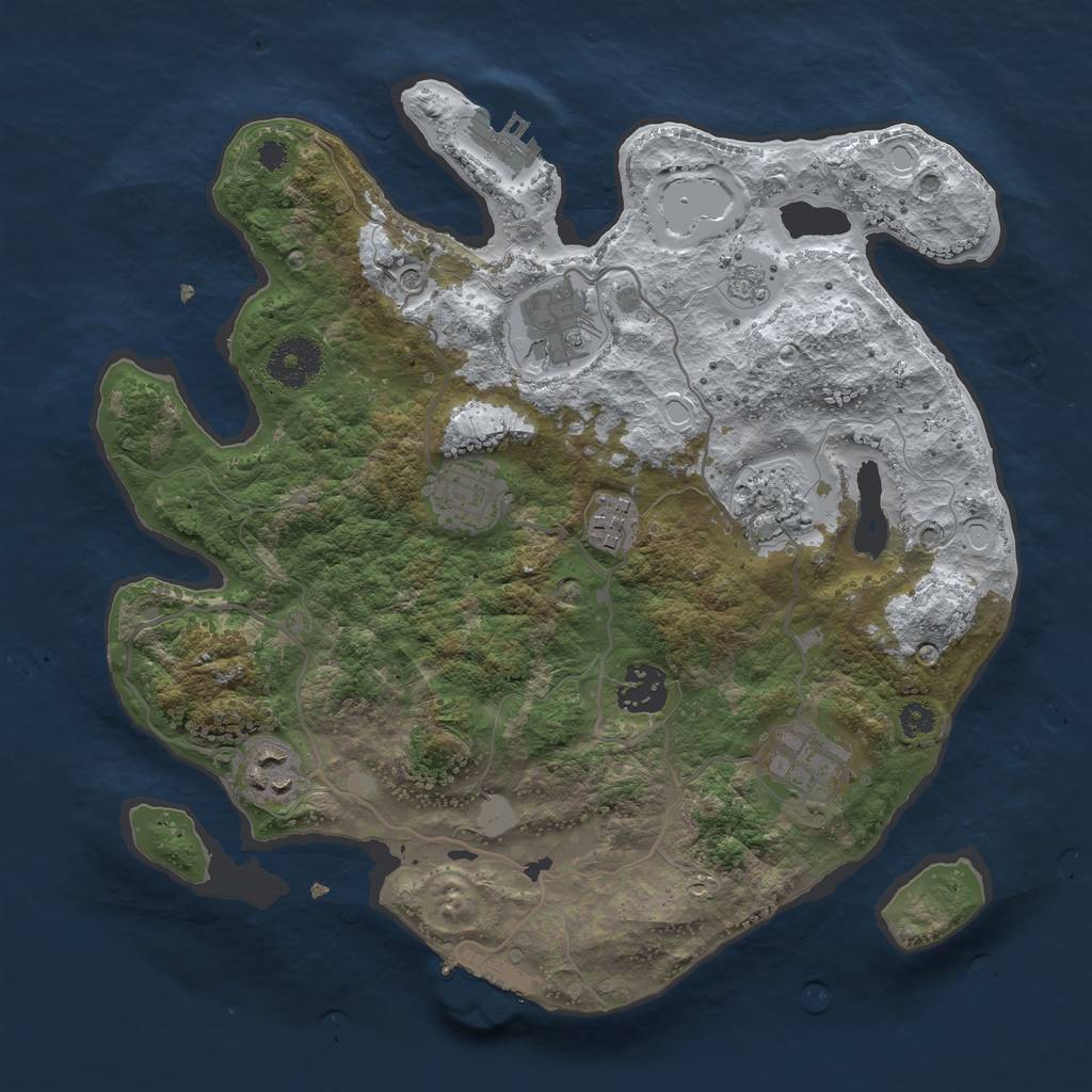 Rust Map: Procedural Map, Size: 3200, Seed: 815100, 16 Monuments