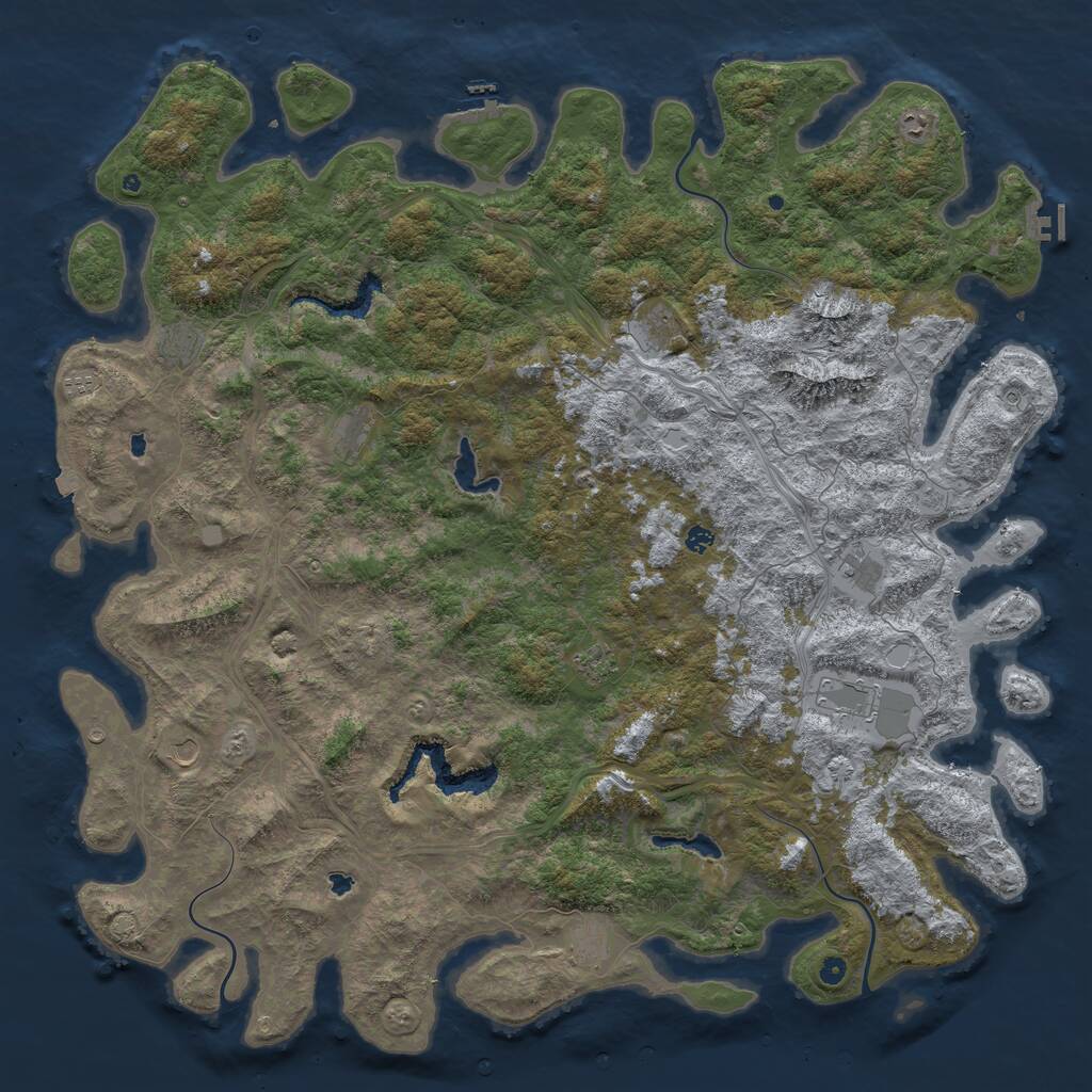 Rust Map: Procedural Map, Size: 6000, Seed: 420, 17 Monuments