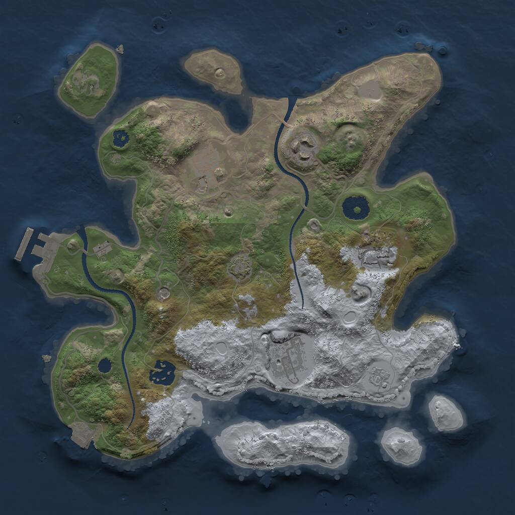 Rust Map: Procedural Map, Size: 3000, Seed: 1014846366, 10 Monuments