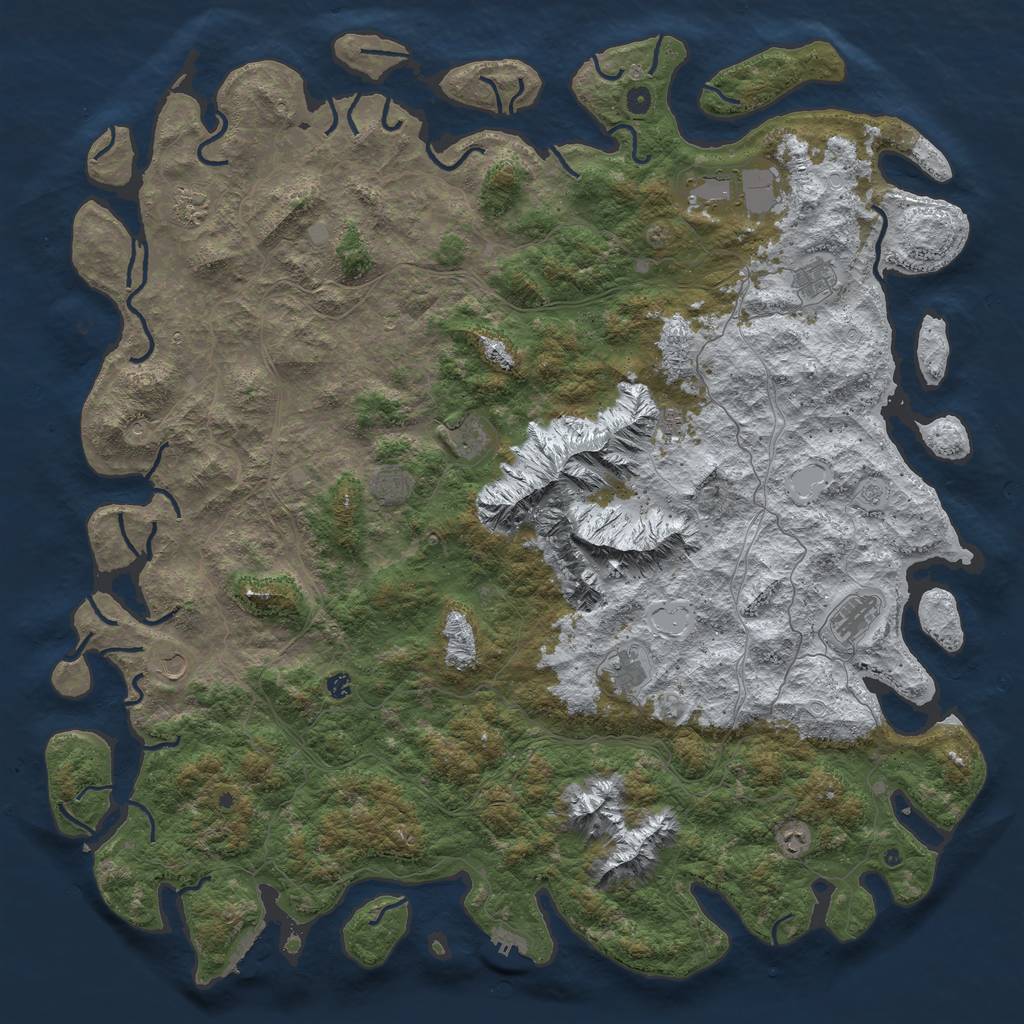 Rust Map: Procedural Map, Size: 6000, Seed: 152340, 20 Monuments