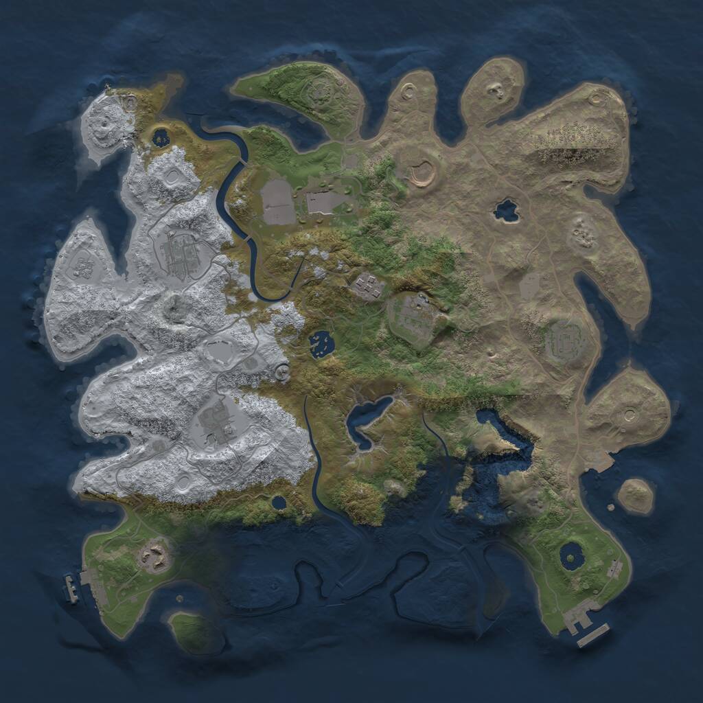 Rust Map: Procedural Map, Size: 4000, Seed: 7445, 15 Monuments