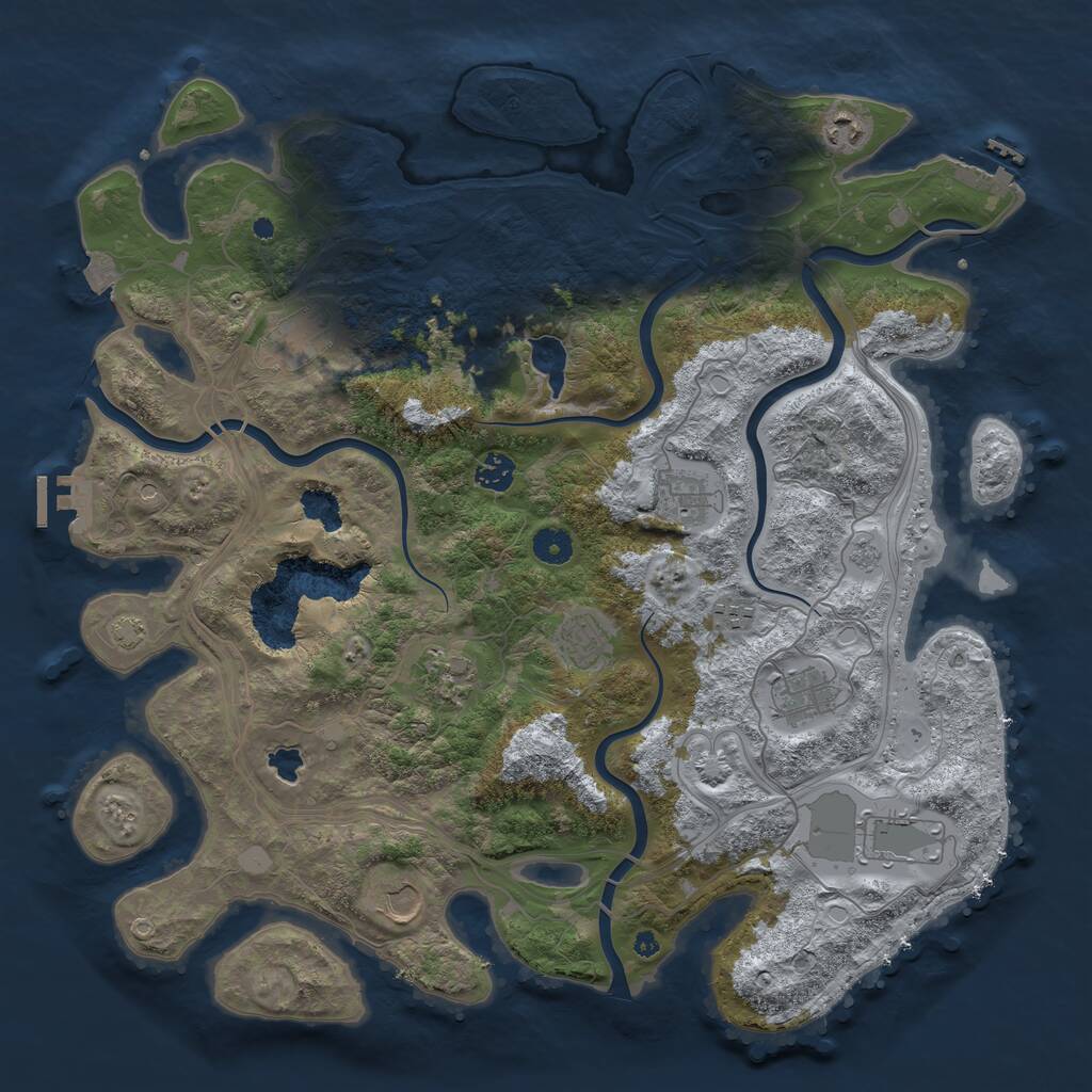 Rust Map: Procedural Map, Size: 4250, Seed: 10783, 16 Monuments