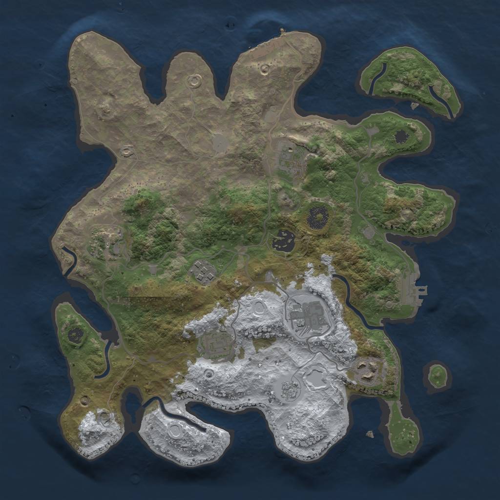 Rust Map: Procedural Map, Size: 3250, Seed: 5381578, 15 Monuments