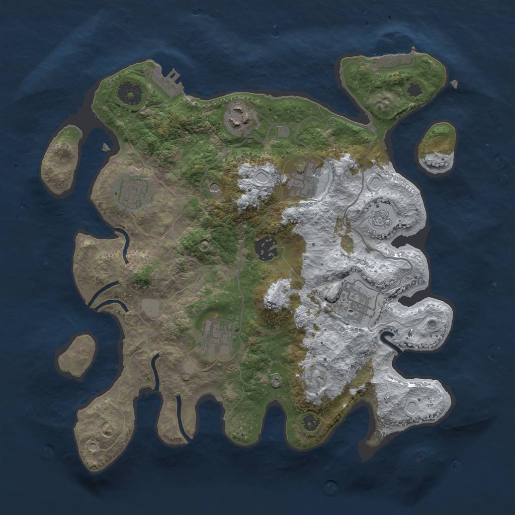 Rust Map: Procedural Map, Size: 3200, Seed: 3212209, 15 Monuments