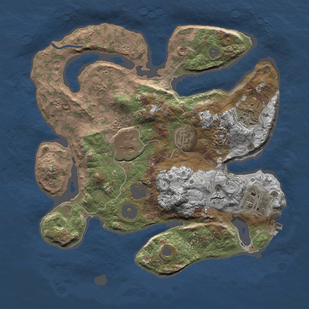 Rust Map: Procedural Map, Size: 3000, Seed: 4, 10 Monuments