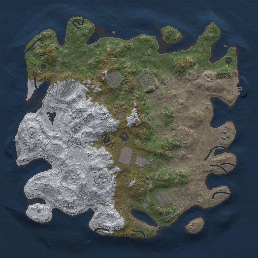 Rust Map: Procedural Map, Size: 4000, Seed: 20072015, 19 Monuments