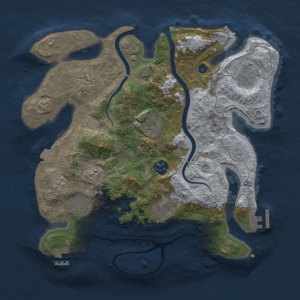 Rust Map: Procedural Map, Size: 3250, Seed: 5862212, 13 Monuments