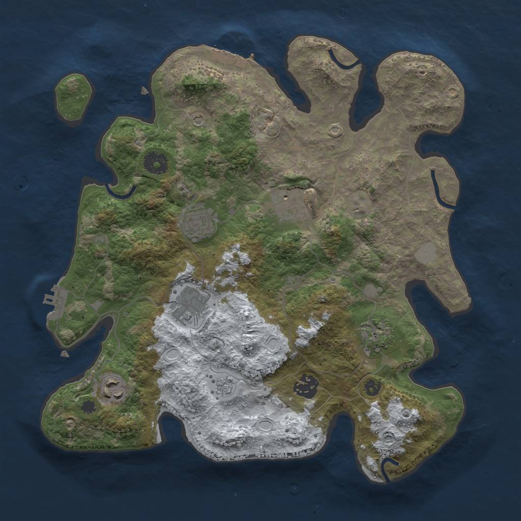 Rust Map: Procedural Map, Size: 3250, Seed: 612048, 15 Monuments