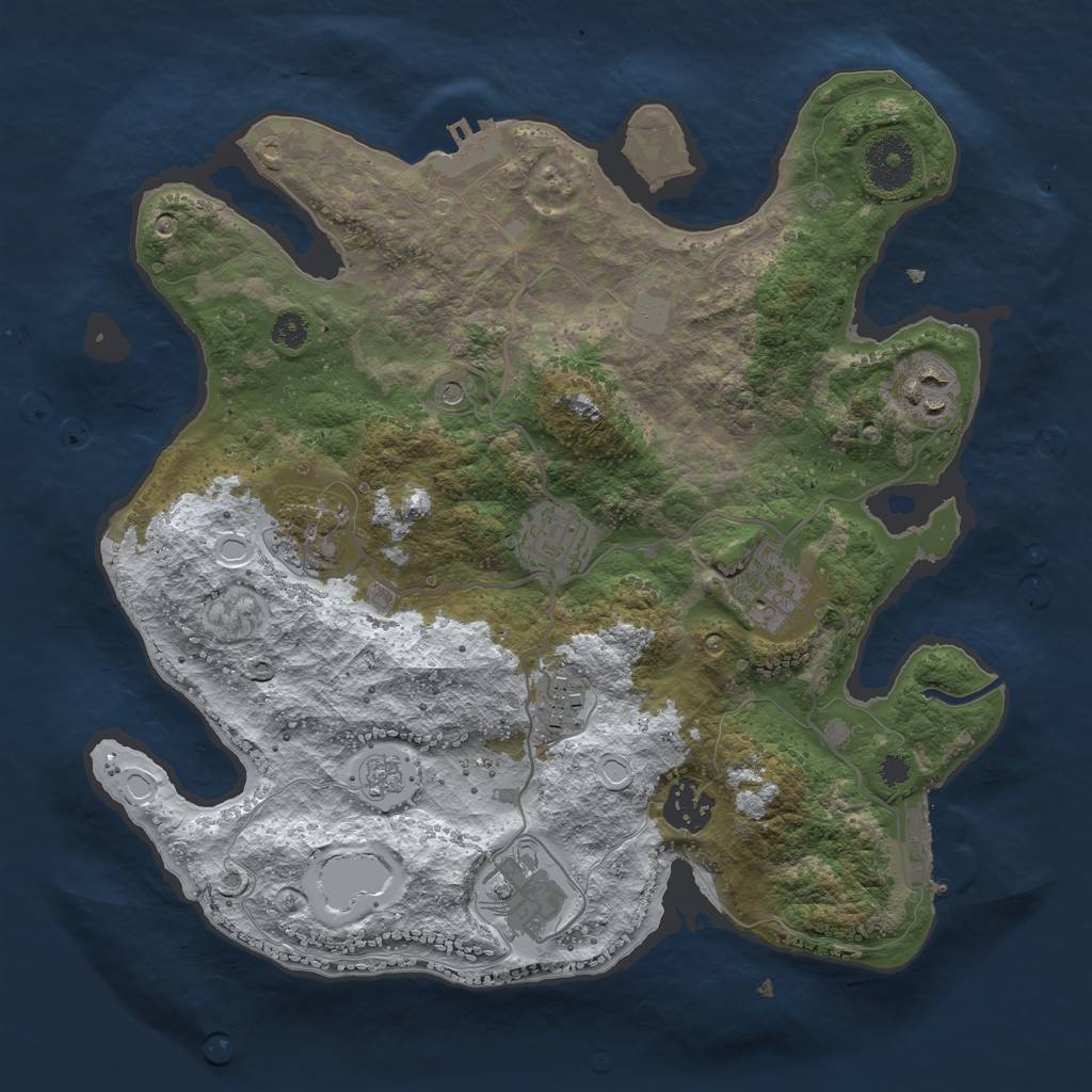 Rust Map: Procedural Map, Size: 3200, Seed: 3551914, 16 Monuments