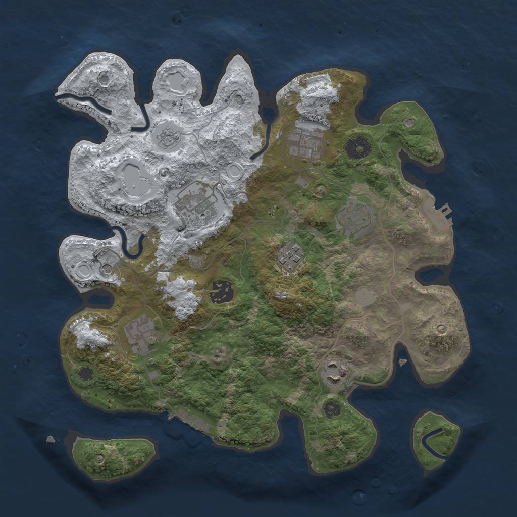 Rust Map: Procedural Map, Size: 3200, Seed: 2503856, 16 Monuments