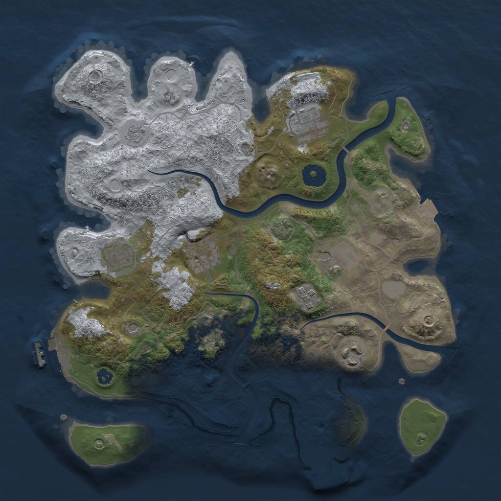 Rust Map: Procedural Map, Size: 3200, Seed: 2503856, 12 Monuments