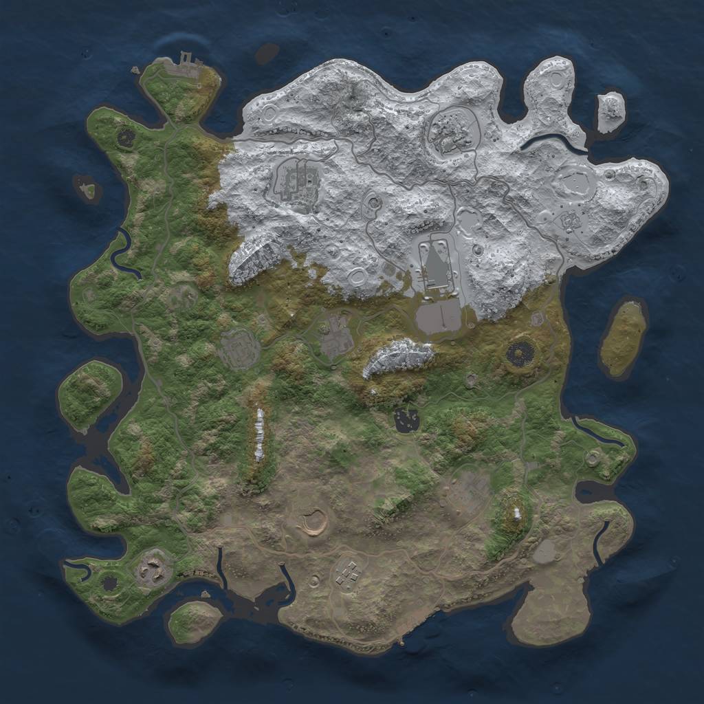 Rust Map: Procedural Map, Size: 4003, Seed: 13825, 19 Monuments
